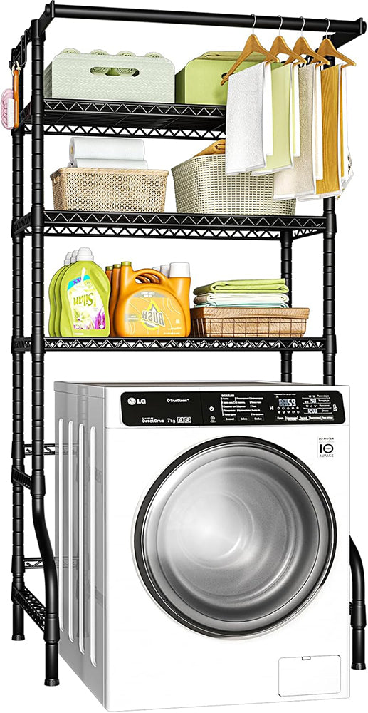 Over Washer & Dryer Storage Shelf – 3-Tier Organizer with Drying Rack