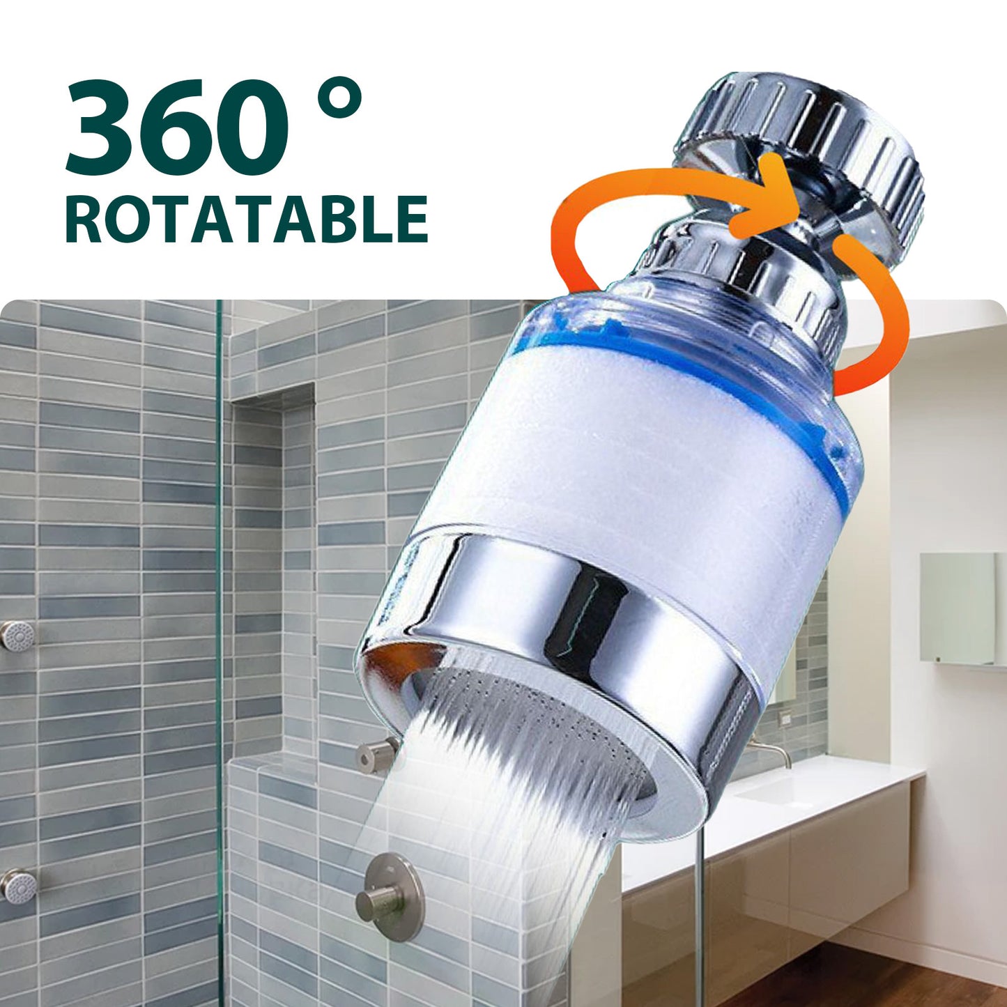 360° Rotating Faucet Water Filter – Purifier for Kitchen & Bathroom Sinks, Removes Heavy Metals & Hard Water