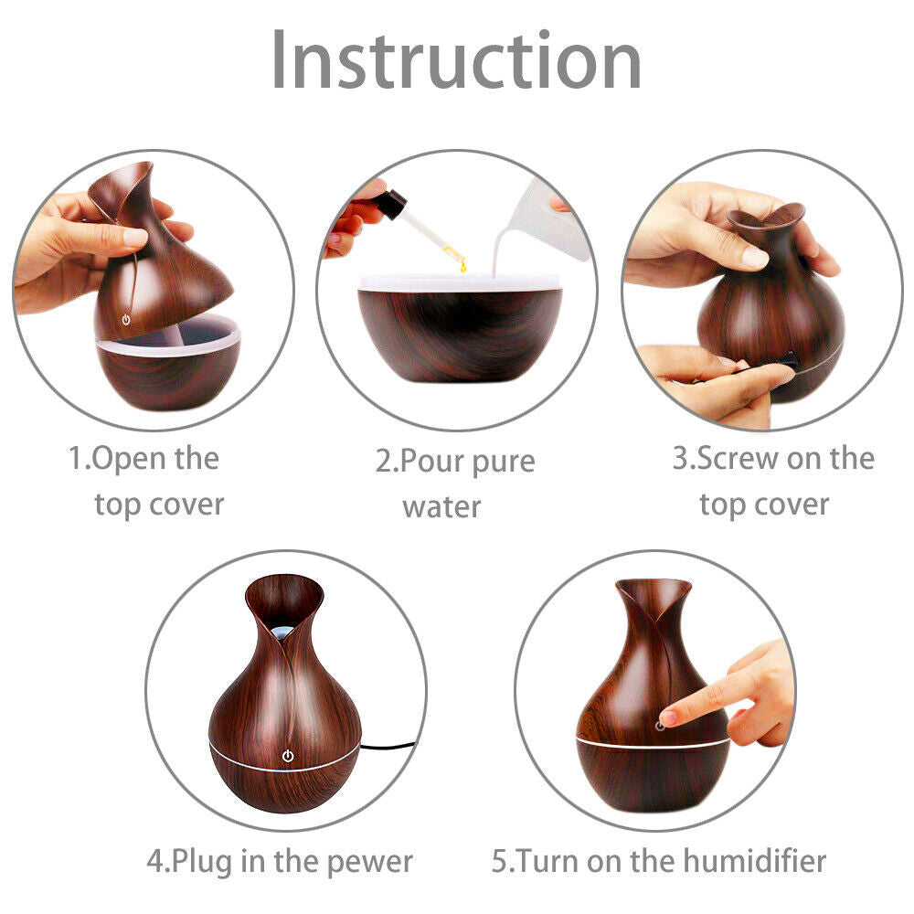 LED Ultrasonic Essential Oil Diffuser & Humidifier – Aromatherapy Air Purifier with Vase Design, Candle Holder & Smoke Fountain Effect for Home, Yoga, and Living Room Décor