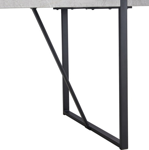 55" Modern Rectangular Dining Table – Gray MDF & Metal Frame, Seats 4 (Table Only)