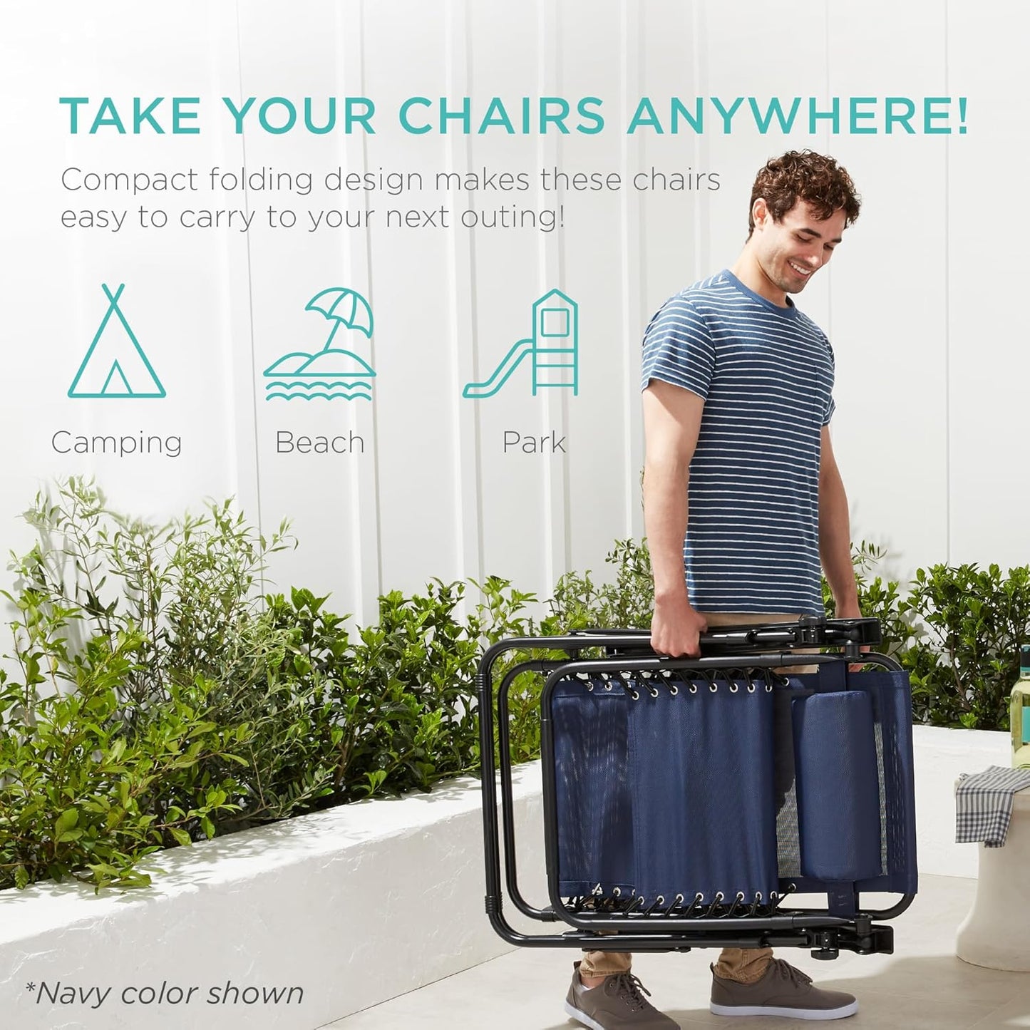 Adjustable Zero Gravity Lounge Chairs (Set of 2) – Mesh with Pillows & Side Trays - Multiple colors