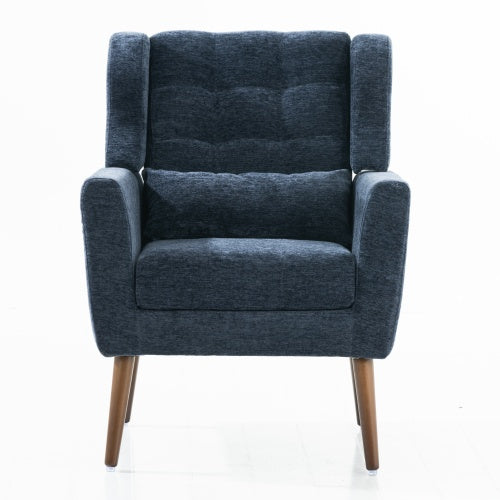 Modern Chenille Accent Chair with Pillow – Upholstered Armchair for Living Room, Bedroom & Small Spaces