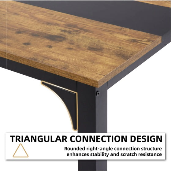 Modern Computer Desk – Rustic Black Finish