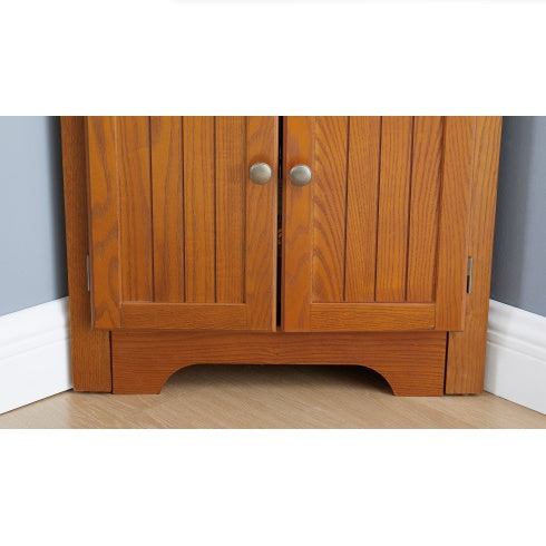 4-Tier 72" Tall Corner Pantry Cabinet with 8 Doors – Farmhouse Style Storage Cabinet