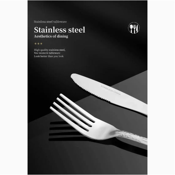 Deluxe 4-Piece Stainless Steel Flatware Set – Elegant, Durable & Rust-Resistant Silverware for Home Dining