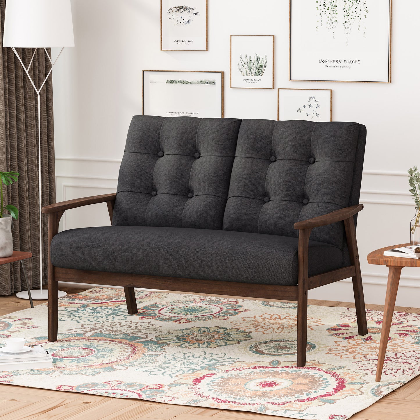 Charcoal Gray 2-Person Sofa – Modern Comfort Meets Timeless Style