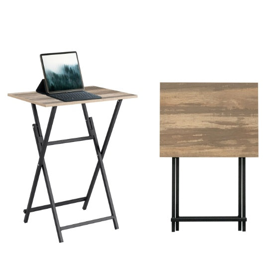 2 Pcs Folding TV Tray Table Set - Slate Color