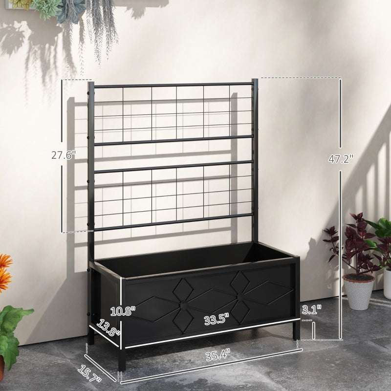 Outdoor Patio Planter Box – Galvanized Steel Raised Garden Bed for Small Spaces