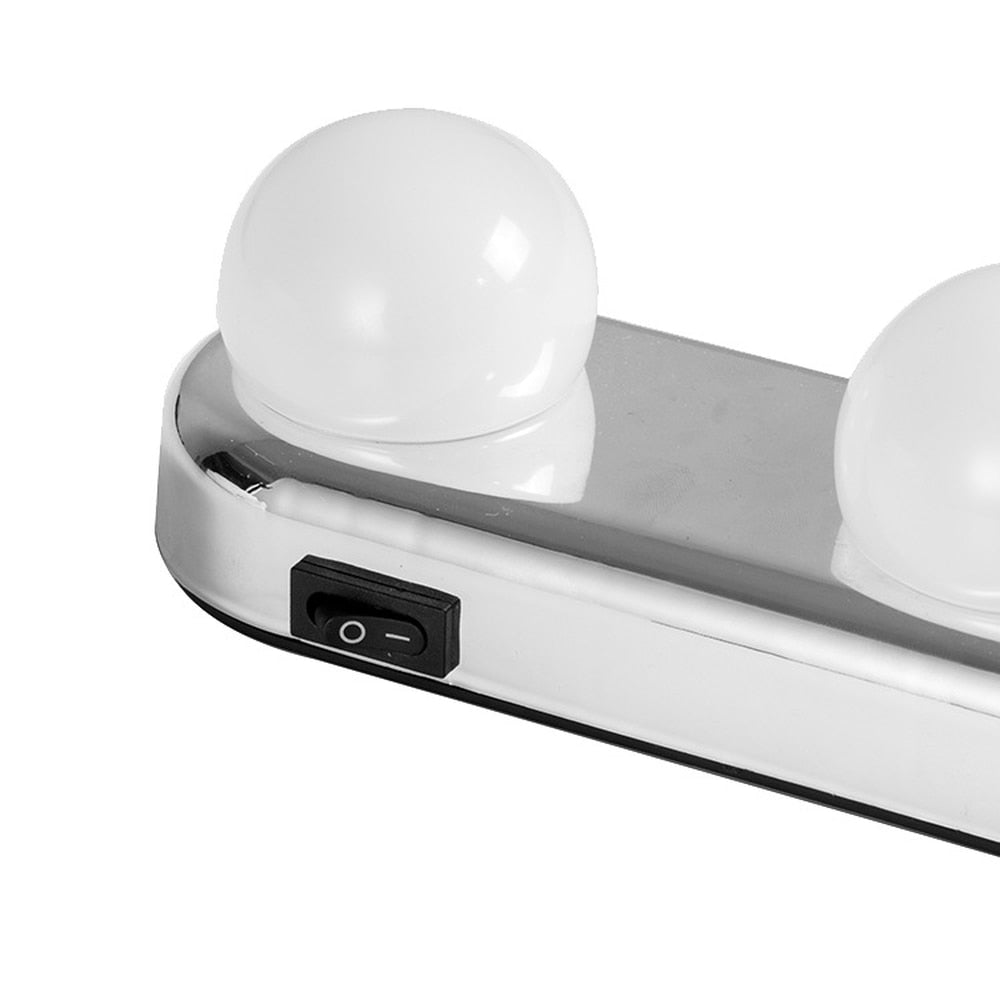 Hollywood LED Makeup Mirror Light – 4-Bulb Vanity Lamp with Suction Cup Installation, Battery Powered for Dressing Table or Bathroom Wall