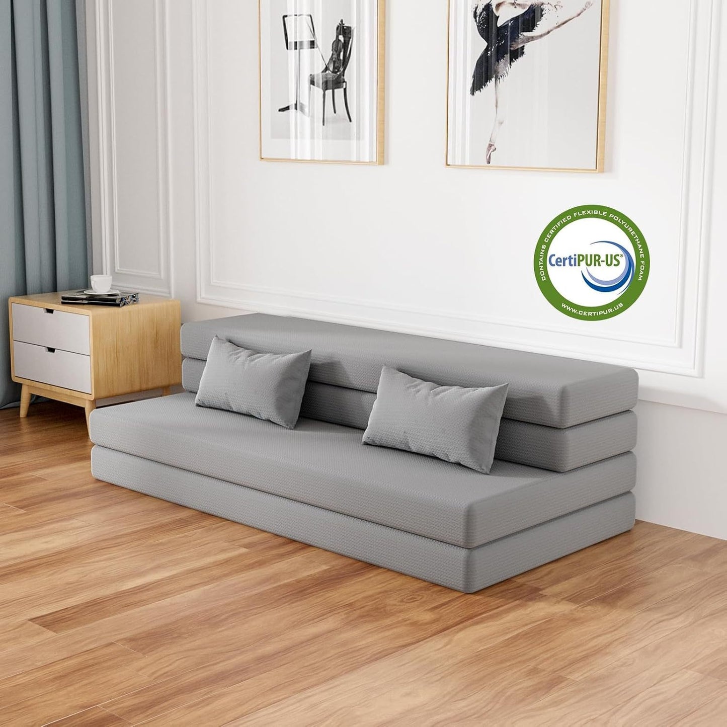 Foldable Memory Foam Single Sofa Mattress – Portable Guest Bed & Floor Lounger with Washable Cover for Dorms & Small Spaces