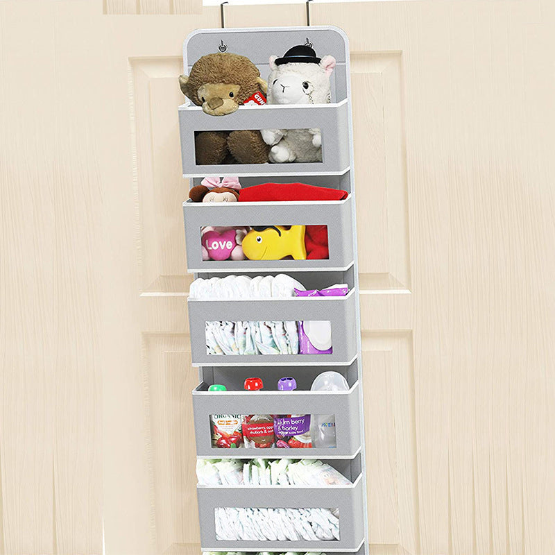 5-Shelf Hanging Storage Organizer – Anti-Tilt Design with 5 Large Pockets, Ideal for Bedroom, Bathroom, or Living Room (Over-the-Door Use)