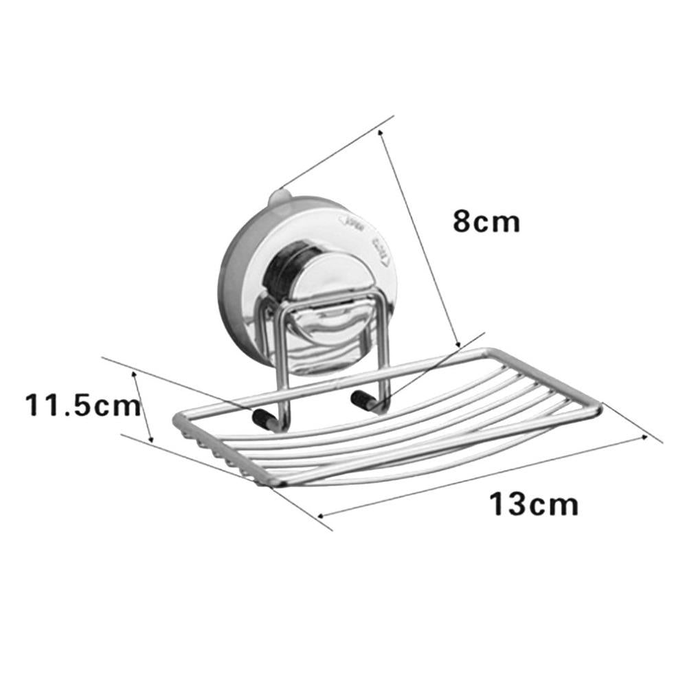 Rust-resistant Stainless Steel Wall-mounted Strong Vacuum Suction Cup Soap Dish Holder Bathroom Accessories Shower Basket Rack