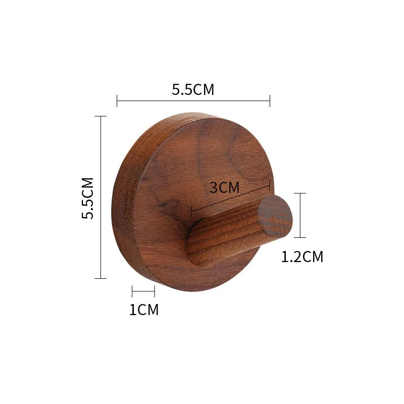 Self-Adhesive Wooden Wall Hooks – Modern Natural Wood Hangers for Coats, Hats, Towels & More