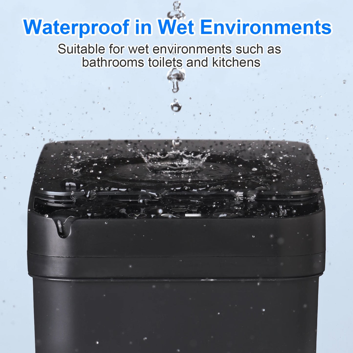 2-Pack 12L Automatic Trash Cans – Touchless Motion Sensor Slim Bins with Lid (Black)
