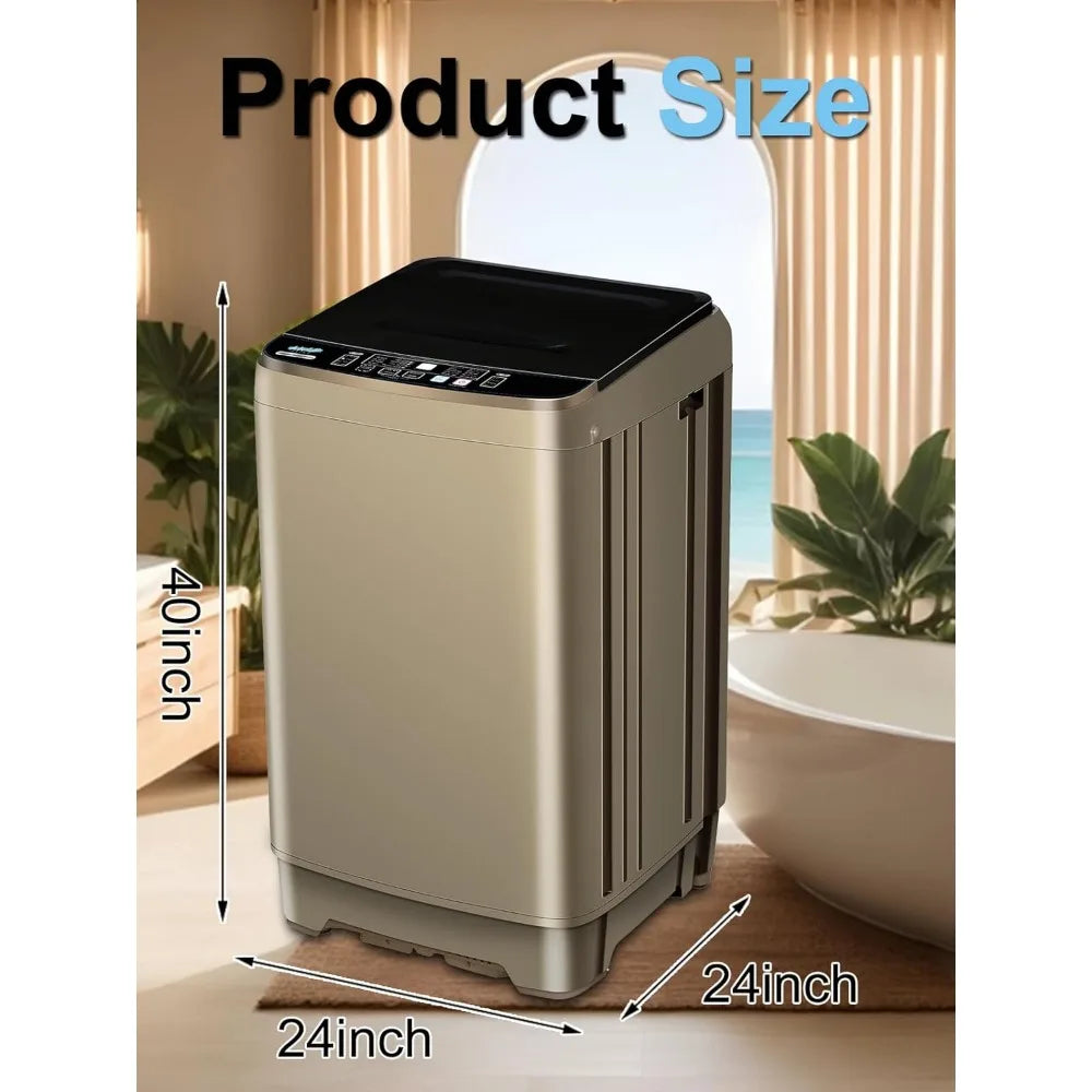 Compact 25 lb Fully Automatic Top-Load Washing Machine – Touch Control, Stainless Steel Tub, 10 Programs