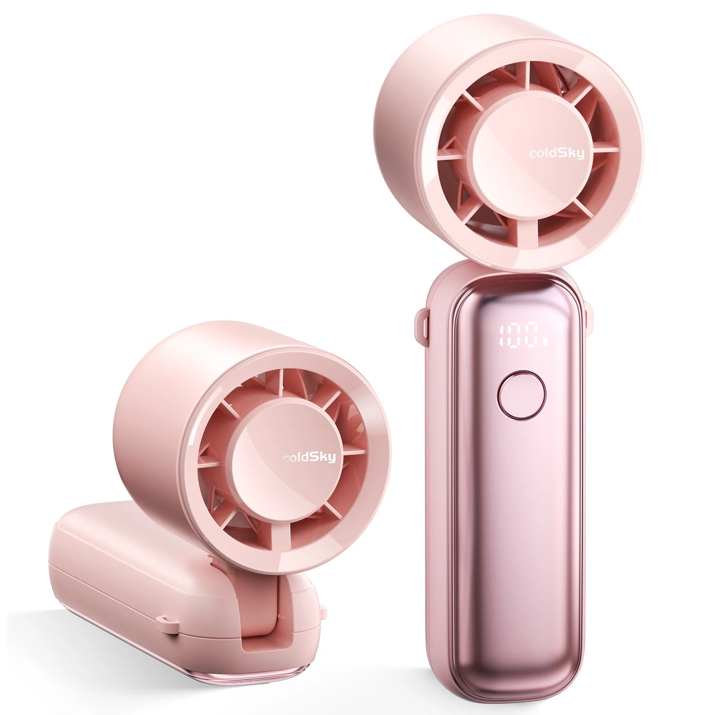 Turbo Handheld Fan – 5000mAh Rechargeable | 6 Speeds, Foldable, Digital Display