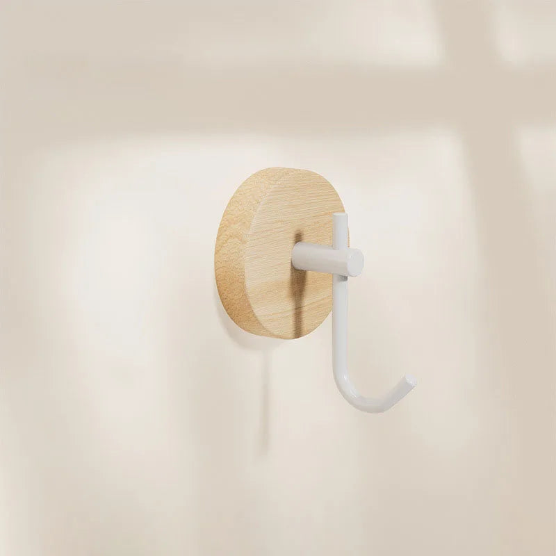 Self-Adhesive Wooden Wall Hooks – Modern Natural Wood Hangers for Coats, Hats, Towels & More