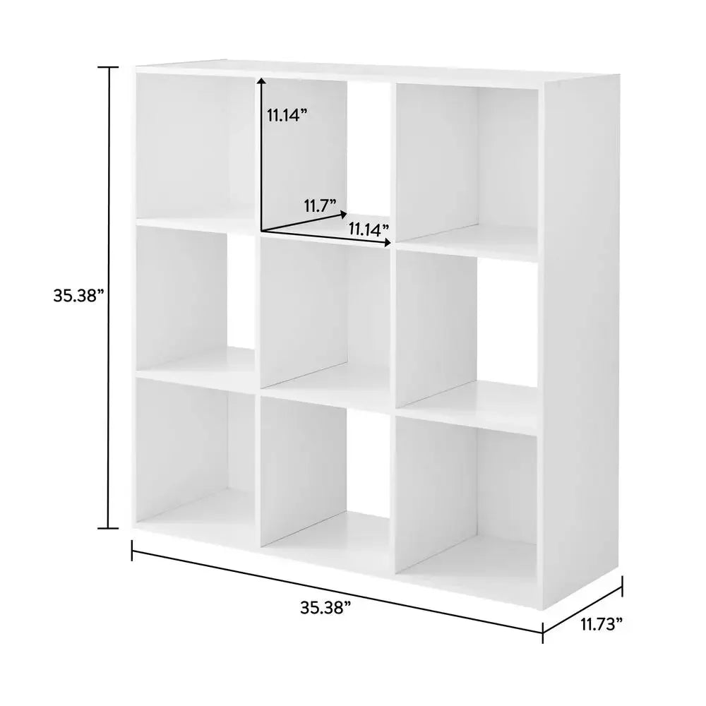 9-Cube Storage Organizer – White | Multi-Functional Cube Bookcase for Home & Office