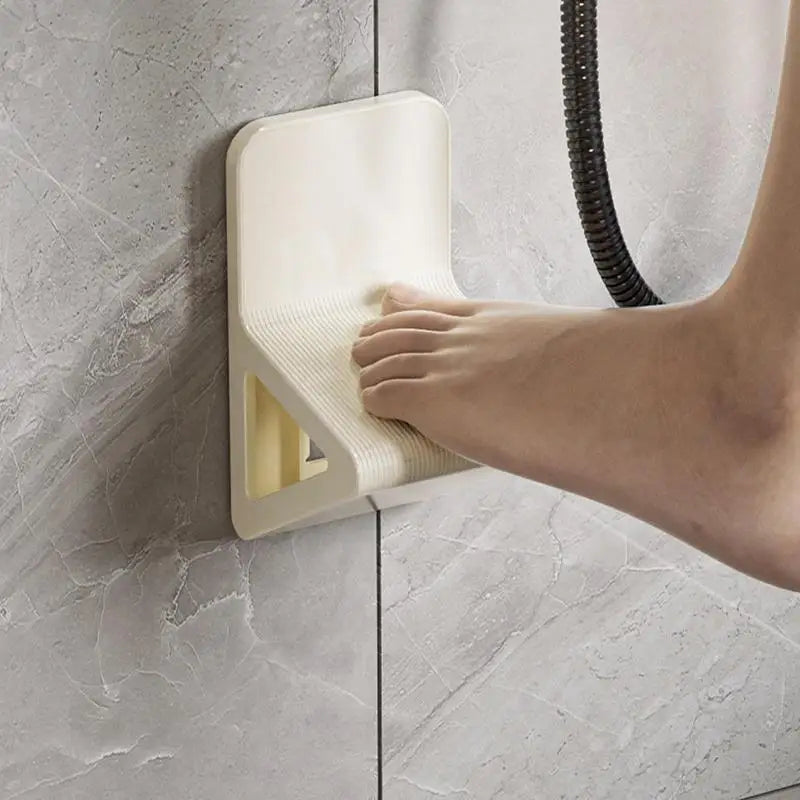 Wall-Mounted Shower Foot Rest – Non-Slip ABS Leg Shaving Step with Foot Pedal, Non-Perforated Design