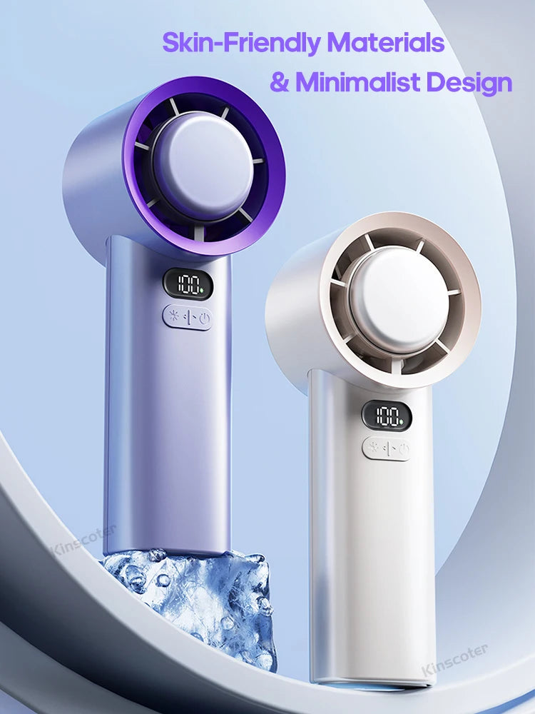 KINSCOTER Portable Turbo Fan – 100-Speed Mini Handheld Fan, Battery Operated, Personal Electric Eyelash Fan