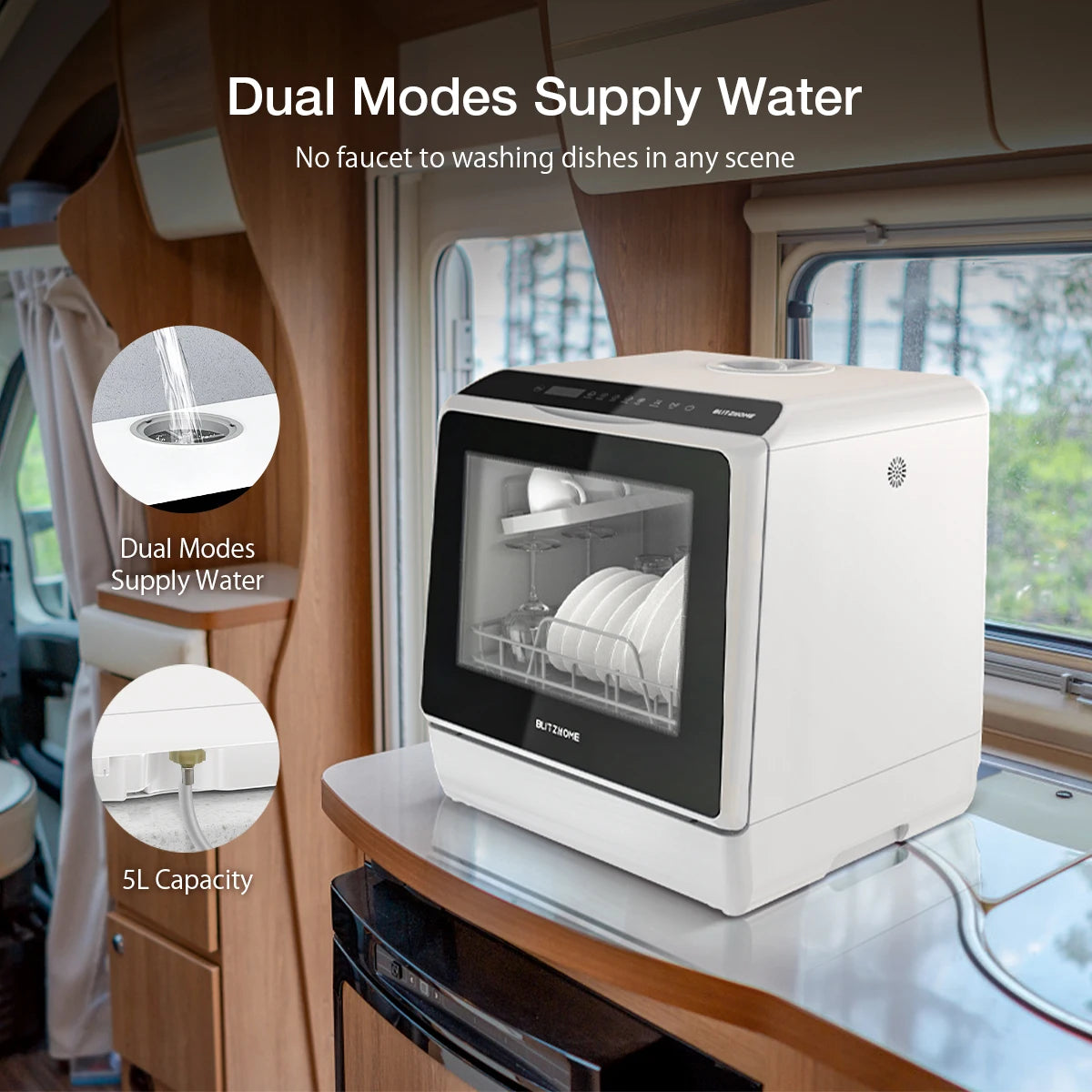 Portable Countertop Dishwasher with APP Control Intelligence