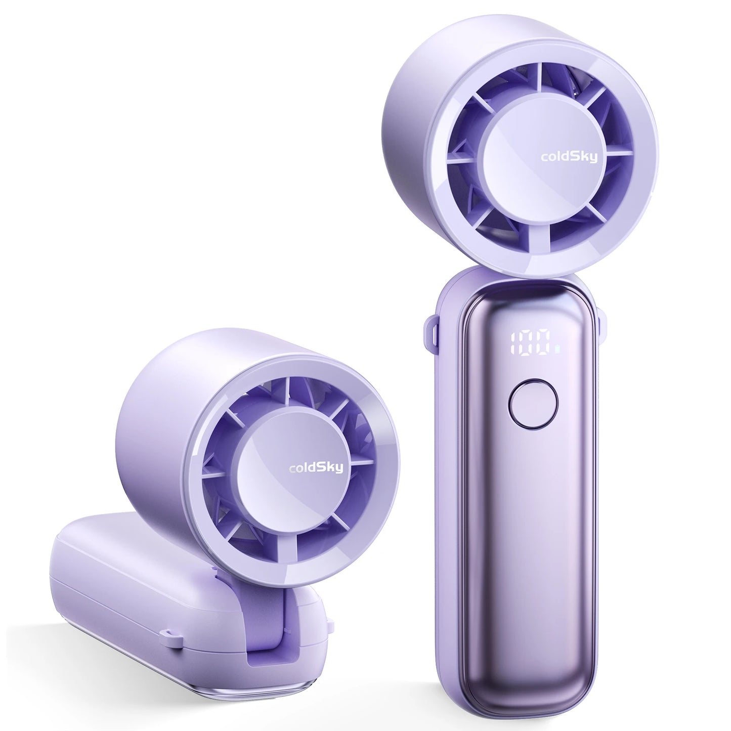 Turbo Handheld Fan – 5000mAh Rechargeable | 6 Speeds, Foldable, Digital Display