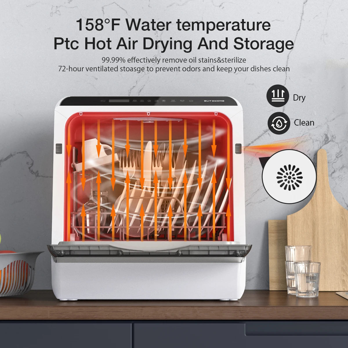 Portable Countertop Dishwasher with APP Control Intelligence