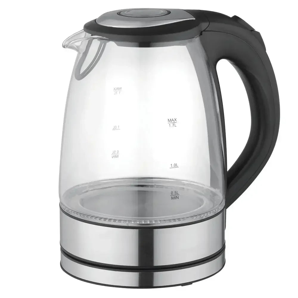 Electric Tea Kettle 1.7L Stainless Steel Auto Shut-Off Drip-Free Spout LED Light Concealed Heating