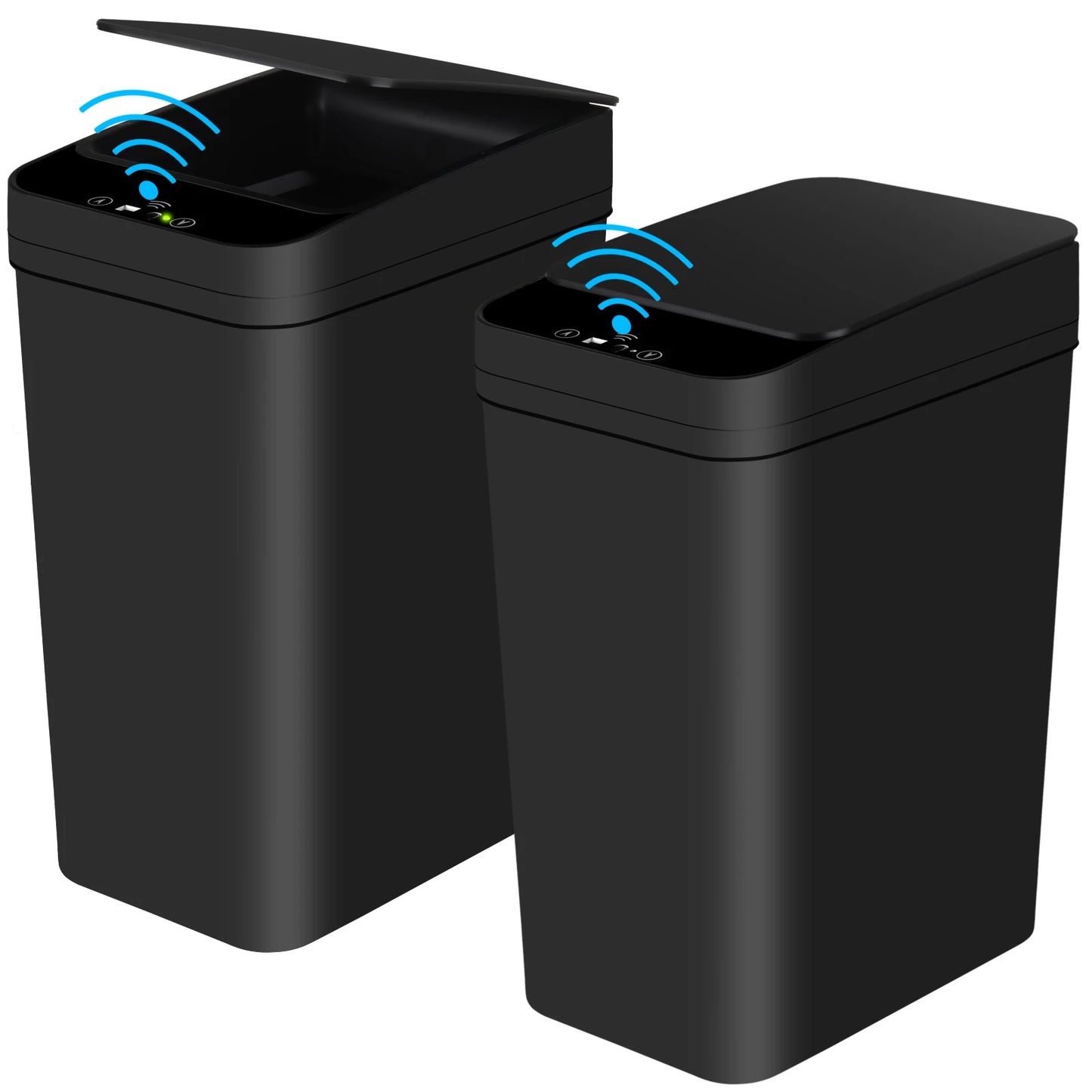 2-Pack 12L Automatic Trash Cans – Touchless Motion Sensor Slim Bins with Lid (Black)