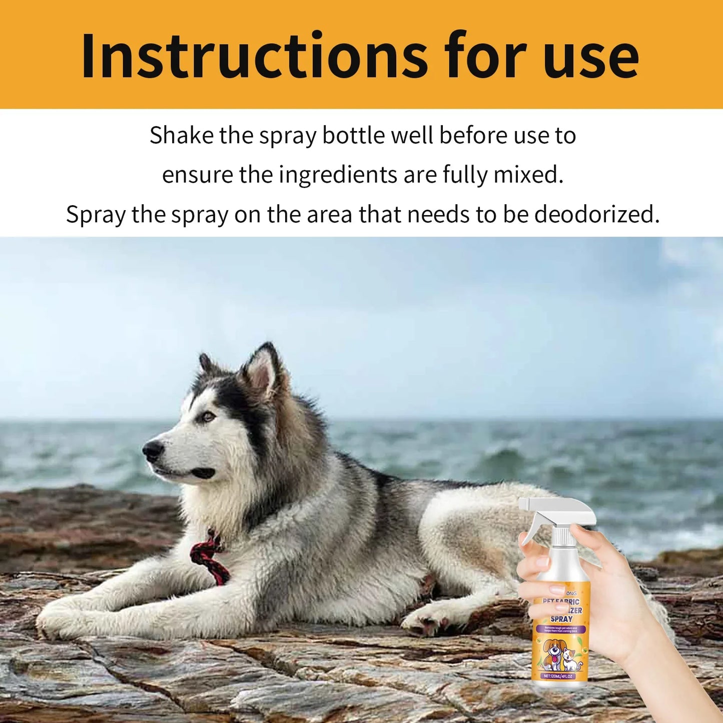 Natural Pet Deodorant Spray – Eliminates Odors, Urine Smell & Freshens Instantly