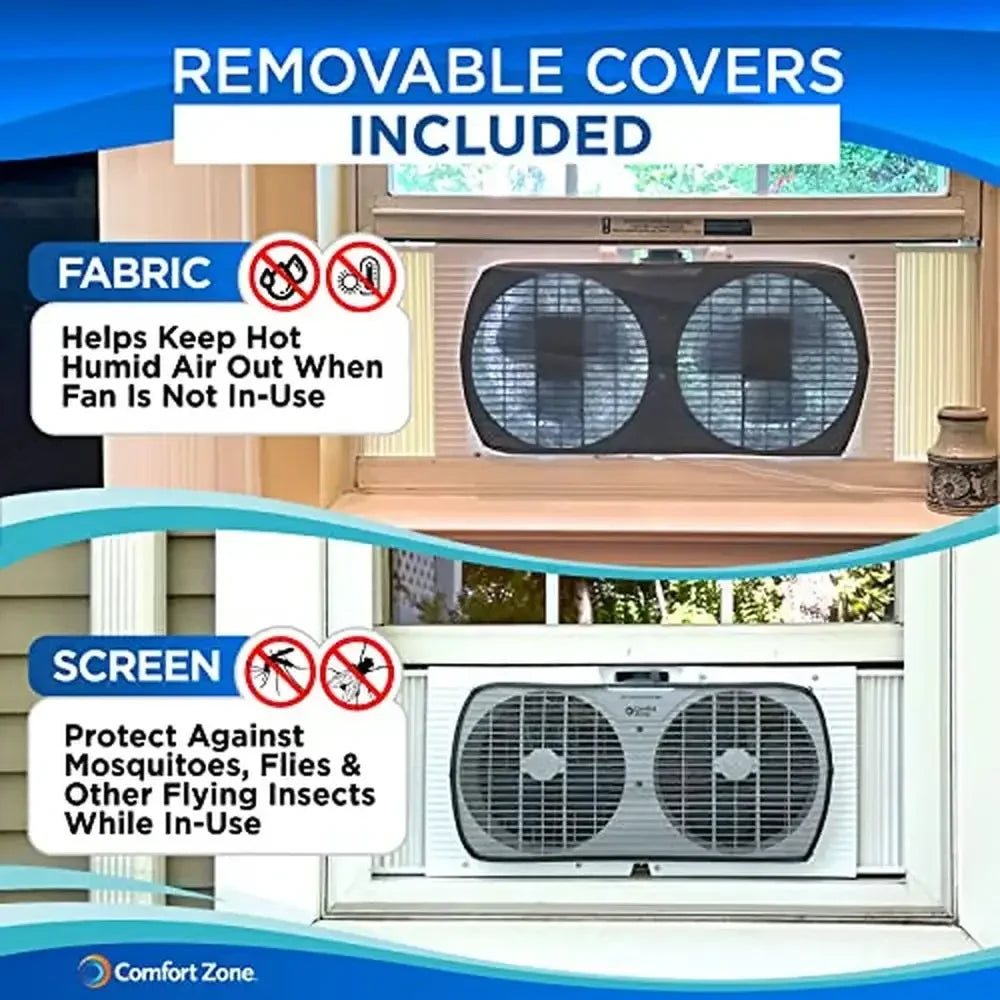 Twin Window Fan with Reversible Airflow Control – 2-Speed Exhaust & Intake Function