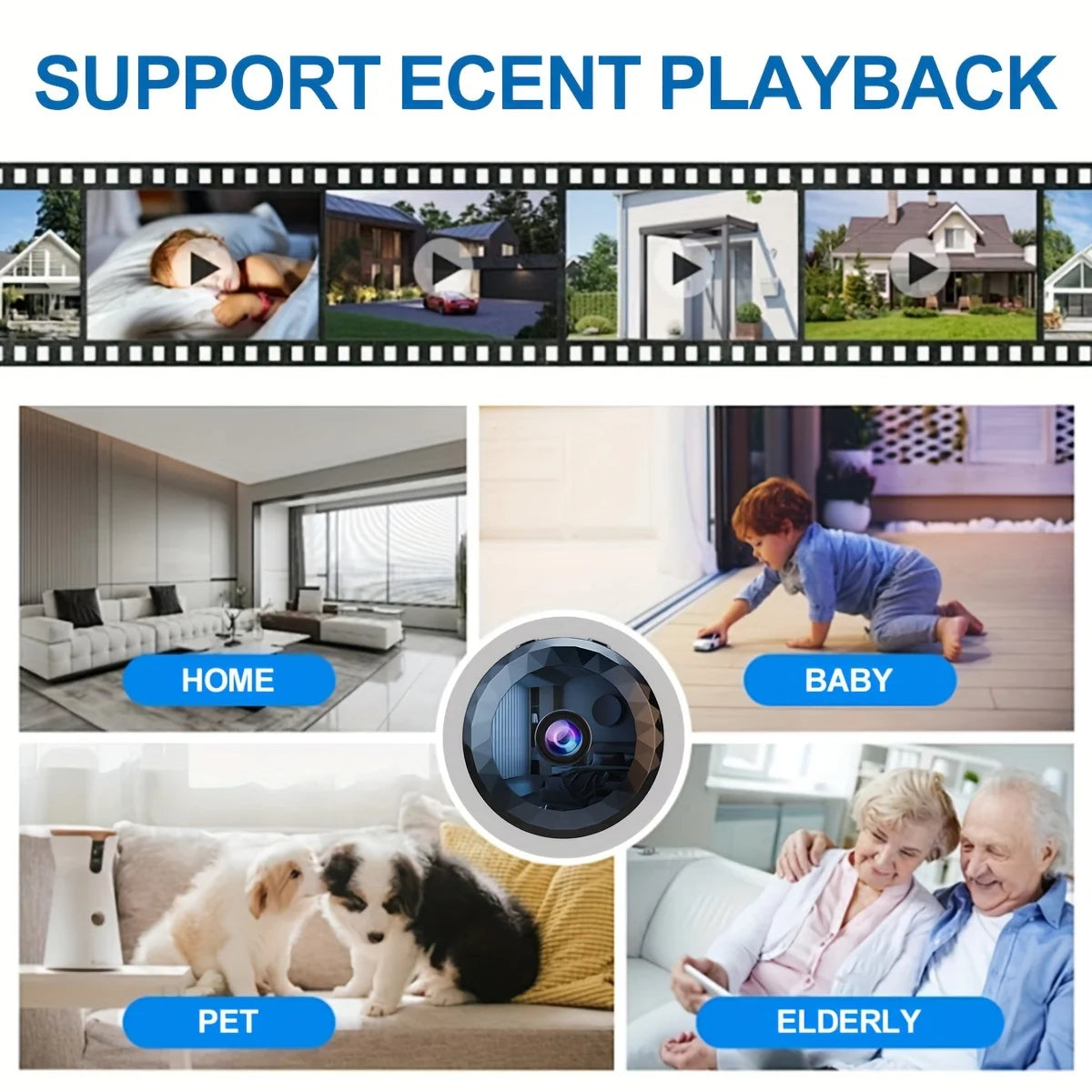Mini Security Camera – HD, Wifi, Night Vision, Motion Sensor, Rechargeable Battery, Easy Install