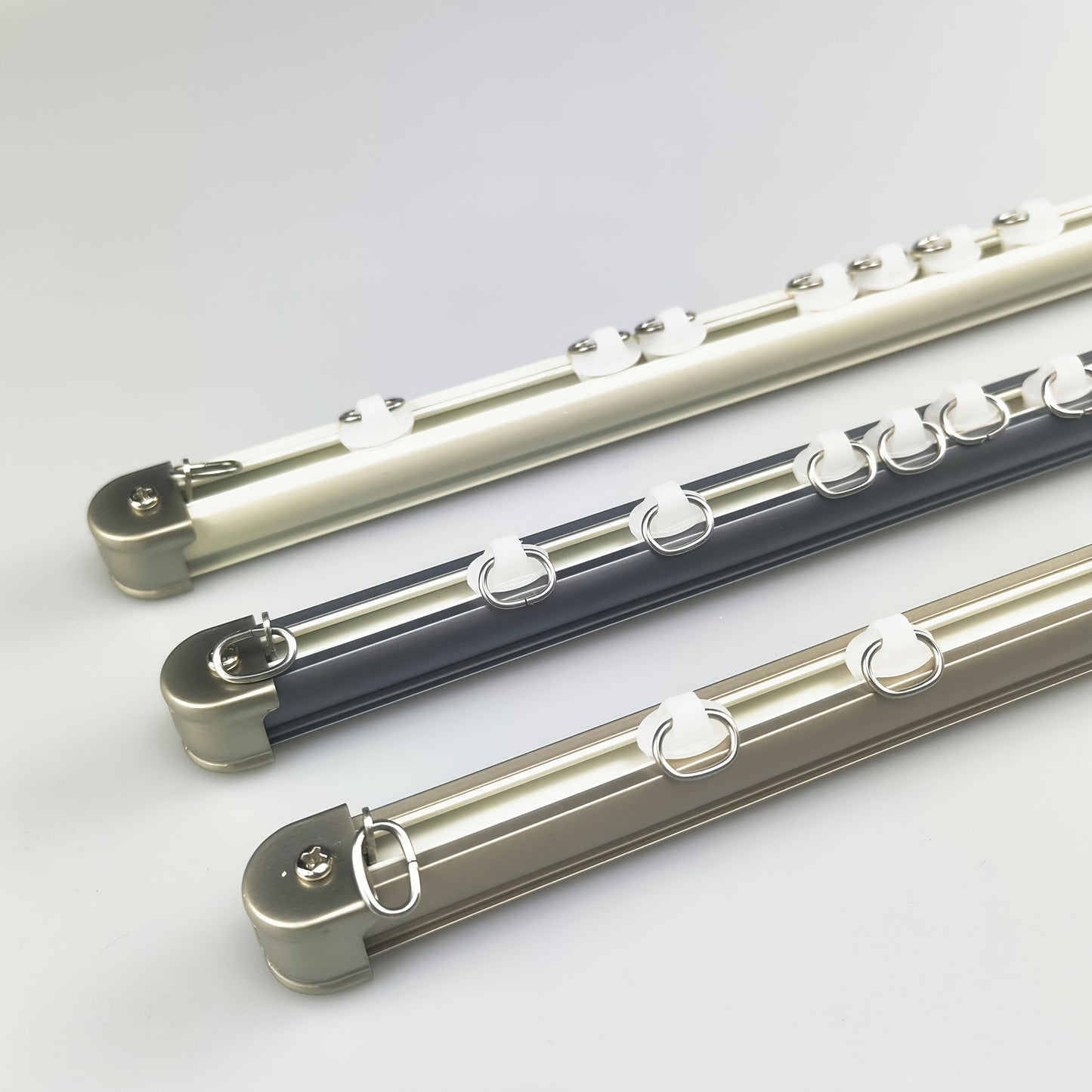 Aluminum Curtain Track – No-Drill, Quiet Glide, Adjustable for Home & Dorm Bathrooms