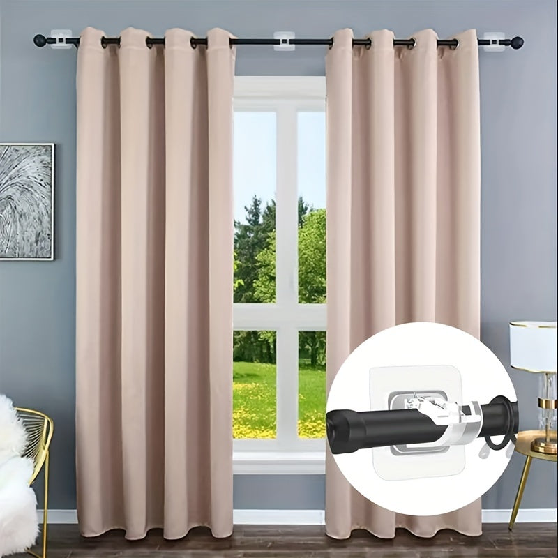 No-Drill Curtain Rod Brackets (2/8PCS) – Self-Adhesive, Adjustable & Damage-Free Installation