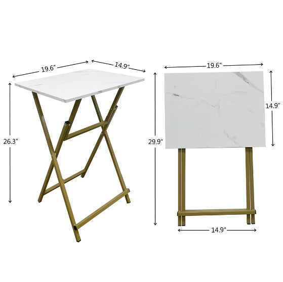 2 Pcs Folding TV Tray Table Set - Black or White