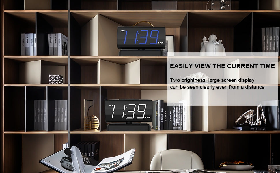 Easy-to-Use Bedside Alarm Clock – AC Powered with Battery Backup