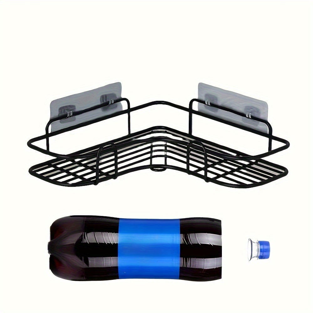 Adhesive Wall Shelf & Triangle Storage Rack – No-Drill, Sleek Design for Bathroom, Kitchen, or Office