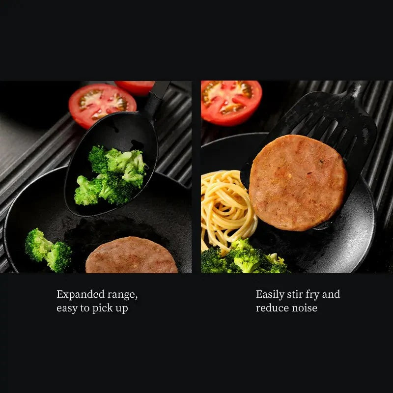 Premium 5-Piece Kitchen Utensil Set – Stainless Steel Handles & Heat-Resistant Nylon Heads (Black)
