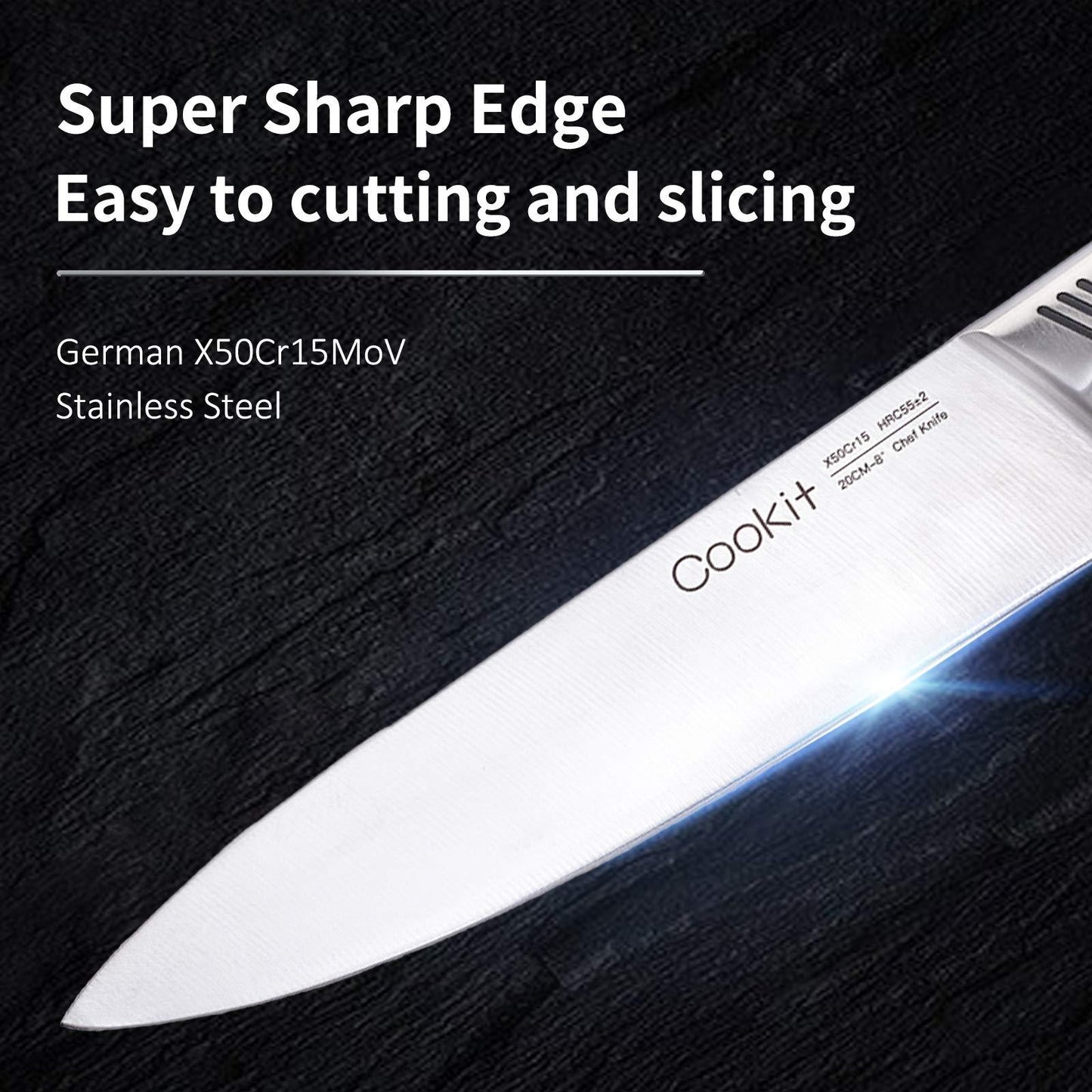 15-Piece Professional Kitchen Knife Set with Wooden Block – High Carbon Stainless Steel Blades & Ergonomic Handles