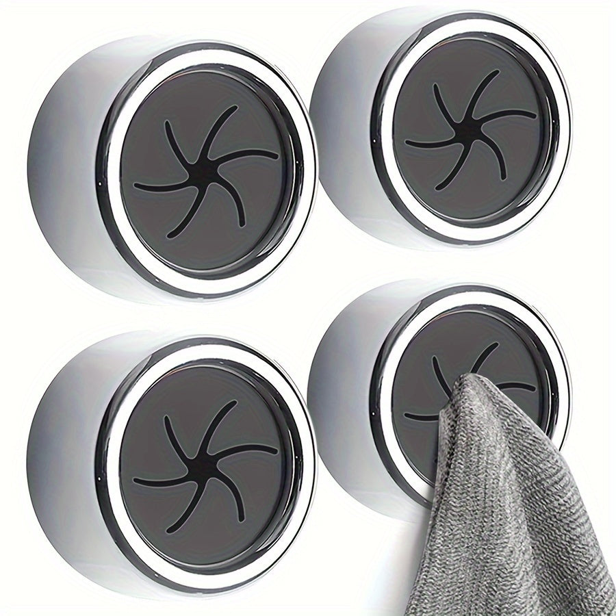 2pcs Round Self-Adhesive Towel Holders – No-Drill Wall & Cabinet Mount for Kitchen and Bathroom