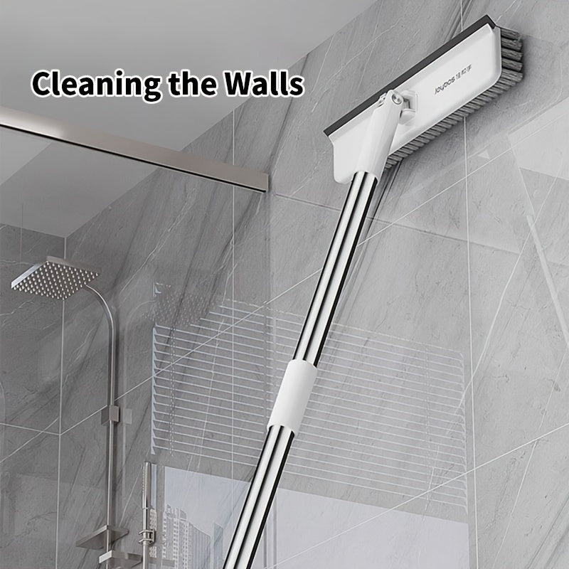 2-in-1 Rotating Long-Handle Cleaning Brush – Heavy-Duty ABS & Stainless Steel, No-Power Scrubber for Bathroom, Kitchen & More