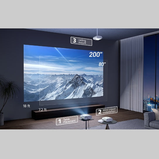Mini Projector – 1080P HD with Tripod | Portable & Compatible with Android/iOS/Windows/TV Stick/USB