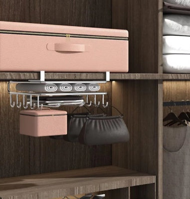 Under-Shelf Storage Rack – Hanging Kitchen Cabinet Organizer for Cutting Boards, Lids & More