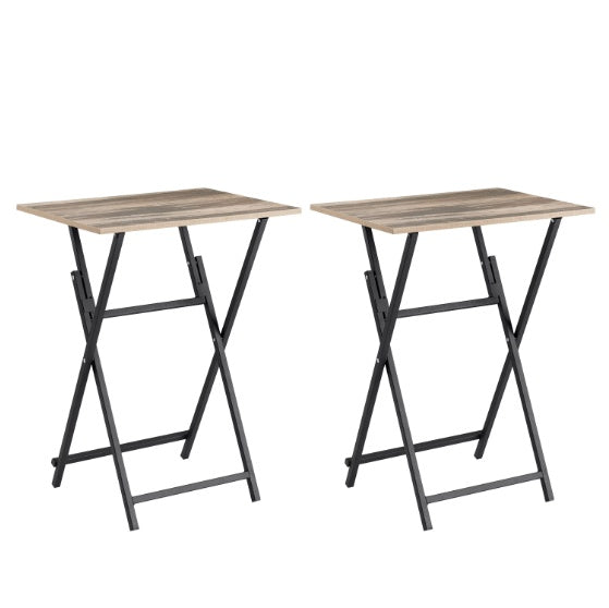 2 Pcs Folding TV Tray Table Set - Slate Color