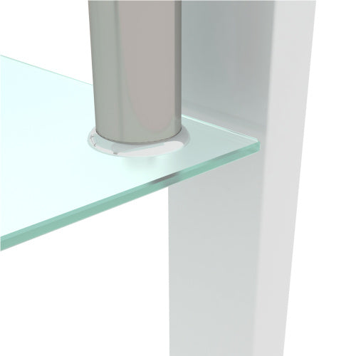 Modern White & Clear Coffee Table – Stylish Side or Center Table for Living Room Furniture Décor