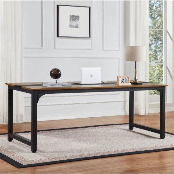 Modern Computer Desk – Rustic Black Finish