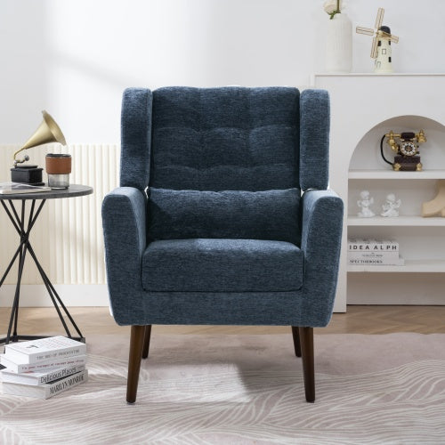 Modern Chenille Accent Chair with Pillow – Upholstered Armchair for Living Room, Bedroom & Small Spaces