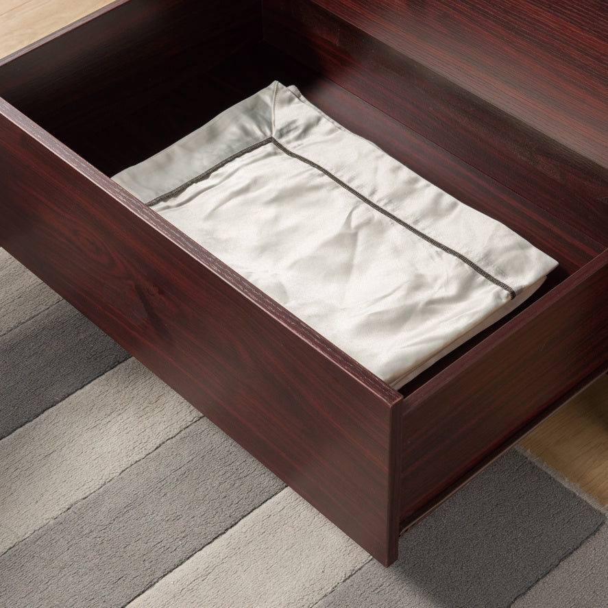 5-Drawer Bedroom Dresser – Mahogany Finish with Cut-Out Handles