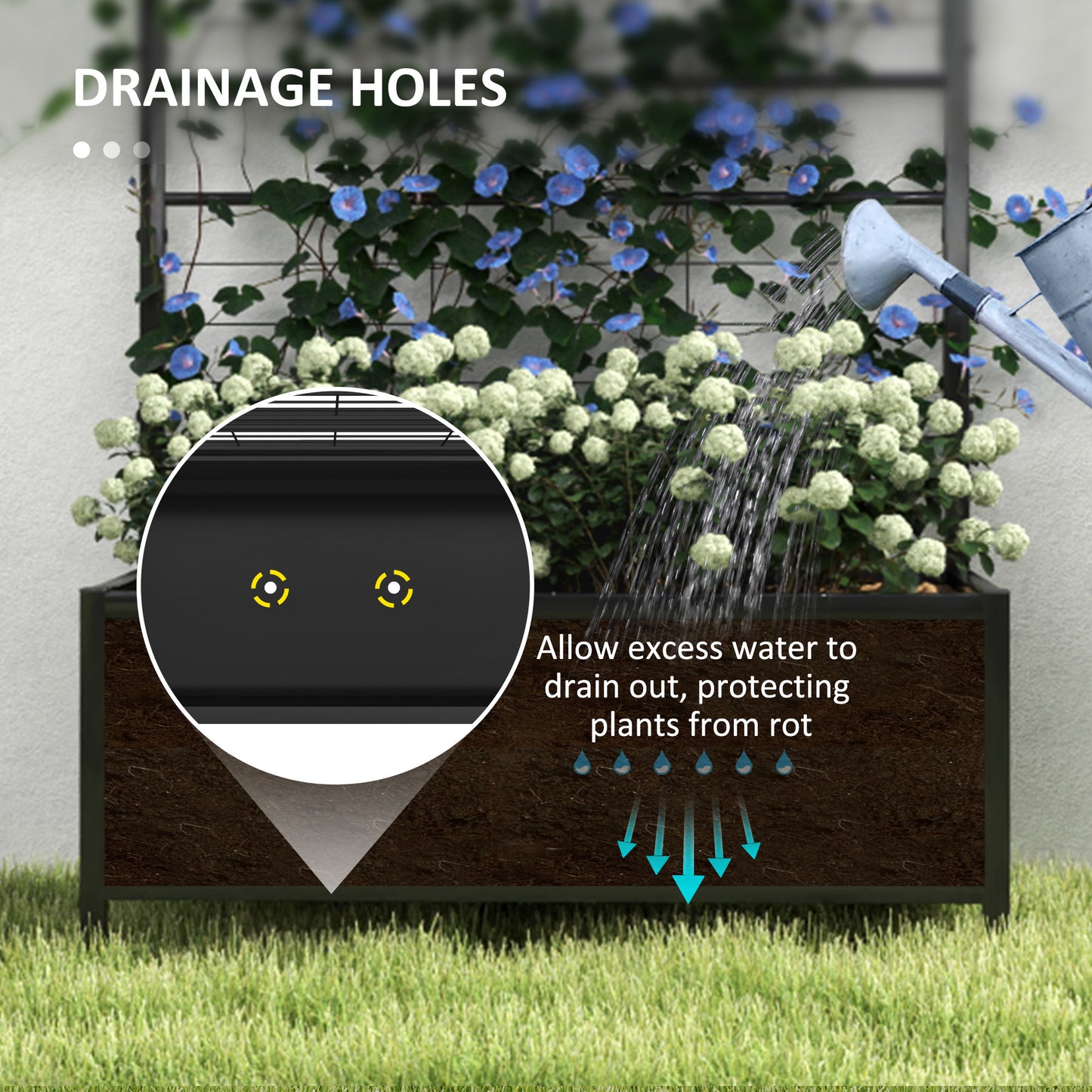 Outdoor Patio Planter Box – Galvanized Steel Raised Garden Bed for Small Spaces