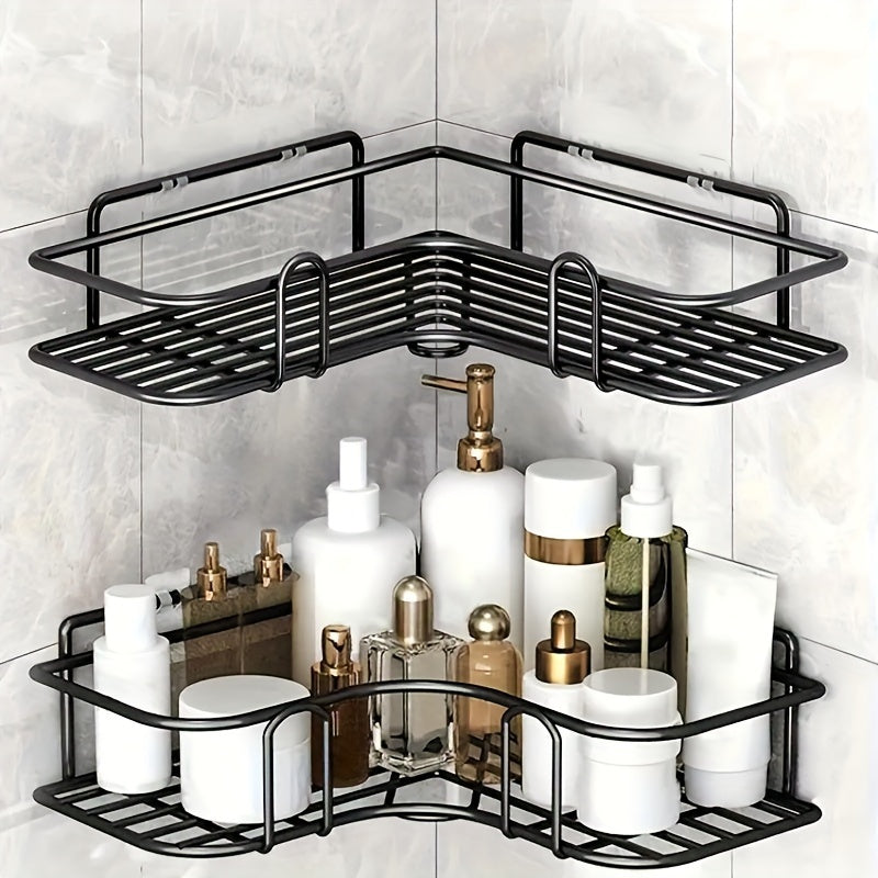Adhesive Wall Shelf & Triangle Storage Rack – No-Drill, Sleek Design for Bathroom, Kitchen, or Office